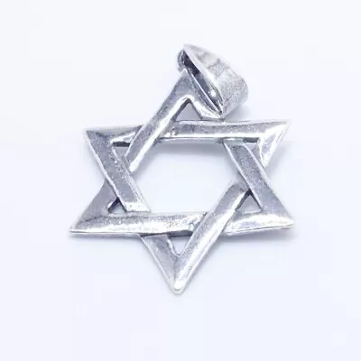 Signed AGI Sterling Silver Vintage Star Of David Pendant 1.25  • $9.99