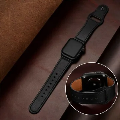 $9.95 • Buy Genuine Leather Band Strap For Apple Watch IWatch All Series 8 7 6 5 4 3 2 1 SE