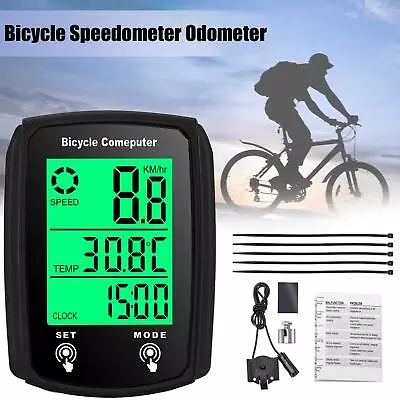 Wireless Mountain Bike Speed Computer Waterproof Bicycle Speedometer √ H9B6 • $8.96