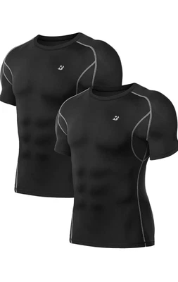 £12.95 • Buy Roadbox T Shirts Men Compression Tops UV Running Shirts 2 Pack Short-Sleeved L