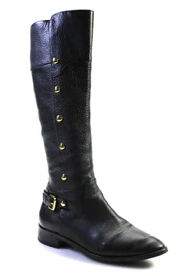 Michael Michael Kors Womens Side Zip Grain Leather Knee High Boots Black Size 7M • $52.45