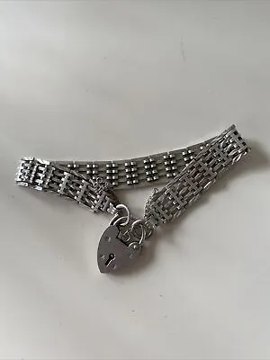 £39.95 • Buy Vintage C1979 4 Bar Gate Bracelet Heart Lock 