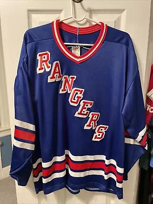 Vintage New York Rangers Hockey CCM Maska Men’s Blue Jersey Size XL • $60