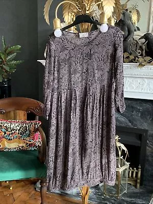 Soft B Lagenlook Grey Pattern Dress 42 • £15