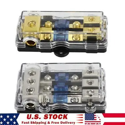 3 Way Mini ANL Blade Fuse Block Holder Copper 2/4 Gauge To 4/6/8 Gauge 60 Amp P • $16.99