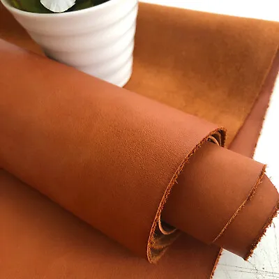 1.2 - 1.4mm Tan Brown Soft Veg Tan Full Grain 100% Real Cowhide Leather Sheets • £4.95