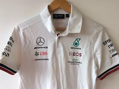 Mercedes Petronas F1 Polo Shirt Medium White Used  • £9.99