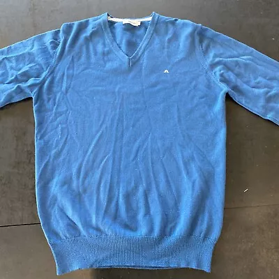 £29.99 • Buy J. LINDEBERG Men's Blue V Neck 100% Merino Wool Jumper Sweater Pullover L Golf