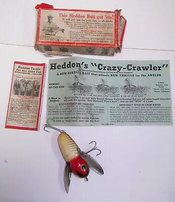 Vintage Heddon 2101XS Crazy Crawler Boxed W/ Paper Work • $17.50
