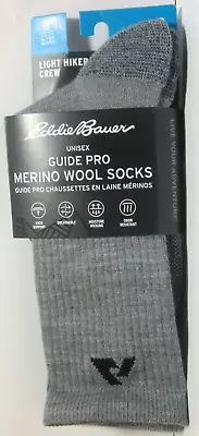 Eddie Bauer Guide Pro Merino Wool Socks Light Hiker Crew - M (Unisex) Light Gray • $20.95