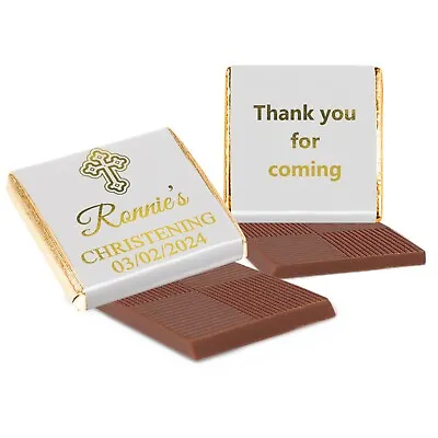 Personalised Chocolate Christening Baptism Favours Neapolitan Silver Gold Foils • £11.95