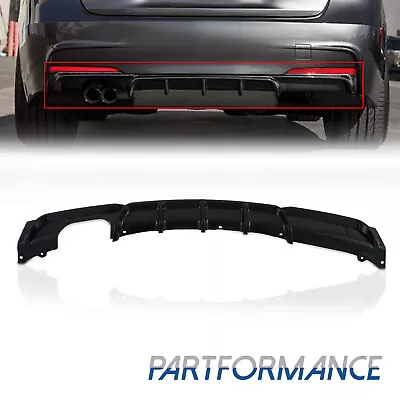 For 2012-2018 BMW F30 F31 M-Sport Rear Bumper Diffuser Twin Exhaust Gloss Black • $89.99