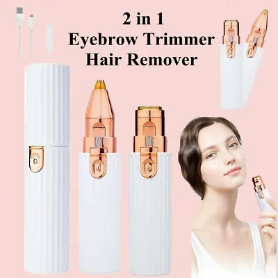 Electric Eyebrow Trimmer 2 In 1 Eyebrow Razor And Painless Facial Hair Remover • $21.99