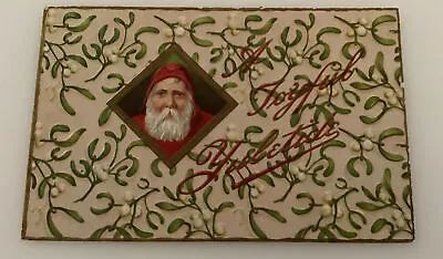 Postcard Christmas Ca1911 Chromo Embossed Santa Claus Yuletide AMB Posted Stamp • £10.63