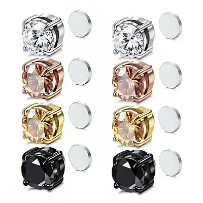 Strong Magnetic Ear Stud Clip Earrings Zircon Magnet Earrings Non Piercing • $1.59