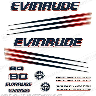 Fits Evinrude 90hp Bombardier Outboard Decal Kit - 2002-2006 Engine Stickers • $109.95