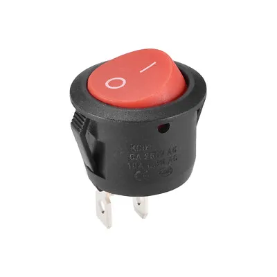 Boat Rocker Switch Round Toggle Switch Red 2pins ON/OFF AC 250V/6A 125V/10A 1pcs • $6.12