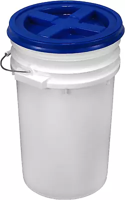 7 Gallon White Bucket With Gamma Seal Lid (Blue) • $56.02