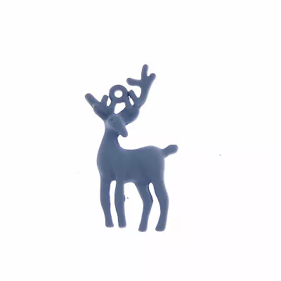 12 Pcs Matte Alloy Charm Elk Blue Paint Christmas Reindeer Pendant Craft 14*29mm • $6.64