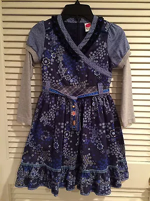 Cakewalk Girls Blue Floral Dress Size USA 8 • £34.58