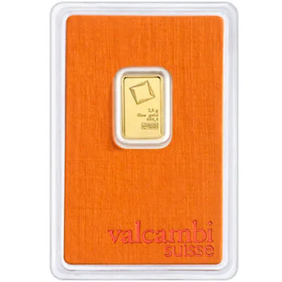 2.5 Gram Valcambi Gold Bar (New W/ Assay) • $214.38