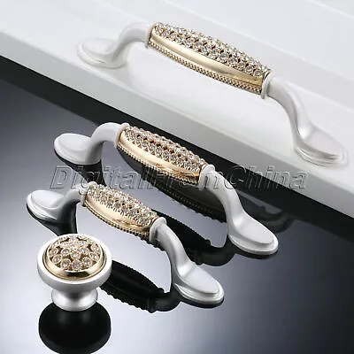 Modern Diamond Crystal Knob Cabinet Handle Kitchen Wardrobe Cupboard Pull 1pc • $4.03