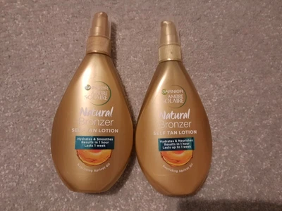 £11.99 • Buy 2xGARNIER AMBRE SOLAIRE NATURAL BRONZER 1 HOUR SELF TAN LOTION 2x150ML