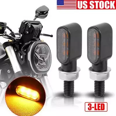 2X Mini Motorcycle LED Turn Signal Light Blinker For Cafe Racer Bobber Chopper • $12.98