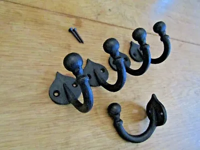 Cast Iron Rustic Coat Hooks Vintage Old English Victorian Retro Pegs • £9.99