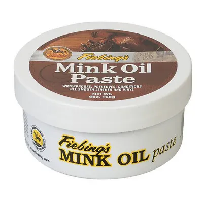 Fiebing's Mink Oil Paste For Smooth Leather And Vinyl 6oz Waterproofs Conditions • $14.50