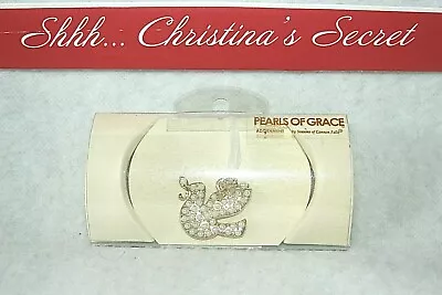 NIB PEARLS OF GRACE Christmas Adornment Necklace /Marker Dove Gold White Pearls  • $23.92