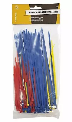 Assorted Coloured Cable Ties Tie Wraps Zip Ties Various Sizes 150 PIECES  • £3.38