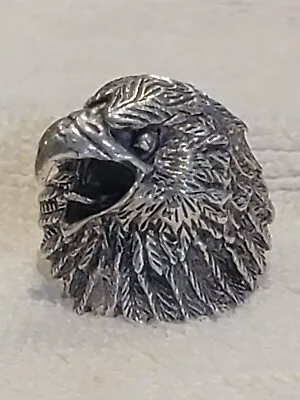 Sterling Silver Screaming Eagle Biker Ring Large Size  10 G&S Design • $70