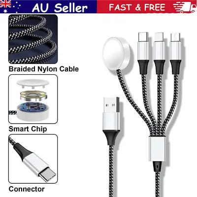 4 In1 Multi USB Charger Charging Cable Cord For Apple Watch IPhone IWatch Type-C • $16.68