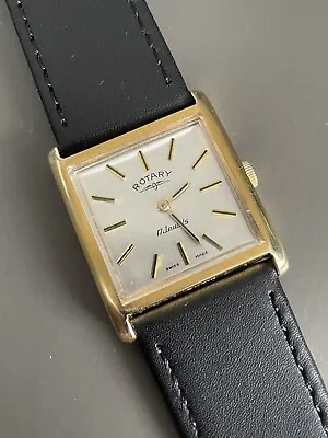 Rotary Vintage Mechanical 9ct Gold Plated Square Faced Mens Watch.Full Serviced • £150