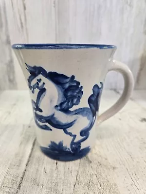 MA Hadley Vintage Horse Coffee Mug The End Blue And White (D) • $44.96