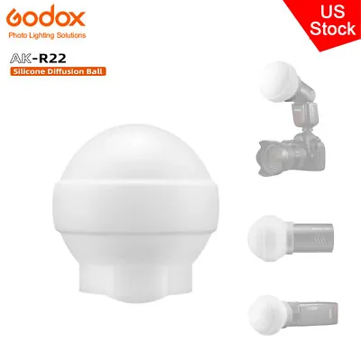 US Godox AK-R22 Round Head Flash Softball Softbox Silica Gel Diffusion Dome Ball • $22.47
