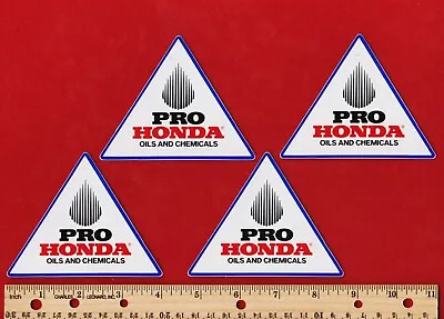 Qty 4 PRO HONDA OILS & CHEMICALS STICKER Vintage Motocross Superbike CR250 CR500 • $9.99