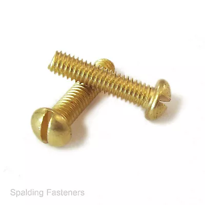 2BA 4BA & 6BA Brass Round Slotted Head Machine Screws Choose Your Length • £3.23