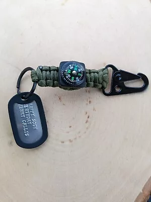 Custom Embossed Military Key Chain Army Navy Marines  ID Dog Tags Keychain Gift  • $16