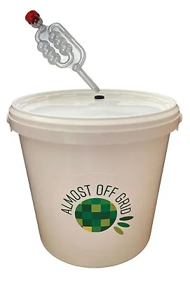 ALMOST OFF GRID 5 Litre Fermentation Bucket With Lid Grommet And Airlock • £8.49