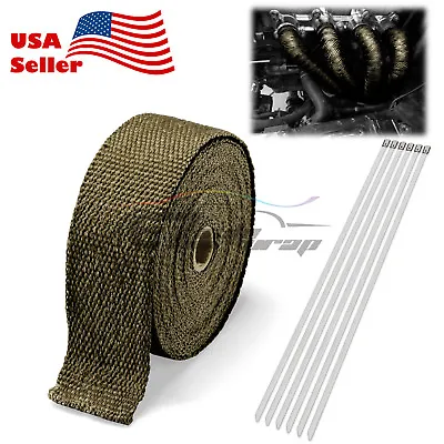 Titanium Exhaust Pipe Insulation Thermal Heat Wrap 2 X50' Motorcycle Header • $20.66