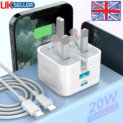 PD 20W Fast Charger Type C Power Adapter Plug For Apple IPhone UK • £8.32