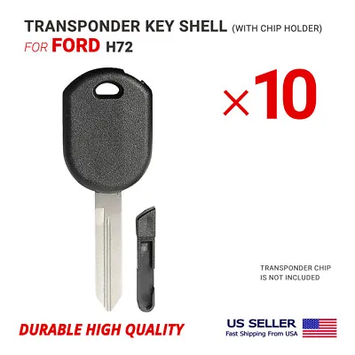 10X Transponder Key Shell Case With Blade H72 H75 For Ford With Chip Holder • $20.95