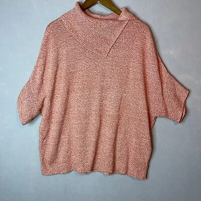 Cabi Womens Cowl Neck Dolman Sleeve Poncho Sweater M Cotton Blend Slouchy Cozy • $6.88