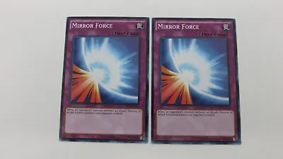 2x MIRROR FORCE TRAP CARD YGLD-ENA37  UNLIMITED  COMMON YUGIOH NM / UNPLAYED • $2.99