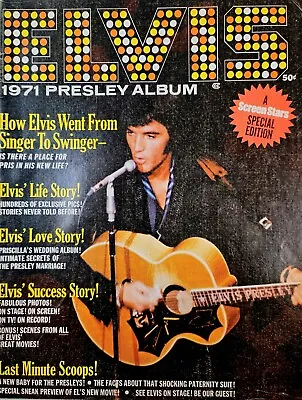 SCREEN STARS MAGAZINE 1971 ELVIS PRESLEY ALBUM  A  SPECIAL EDITION No Label RARE • $29