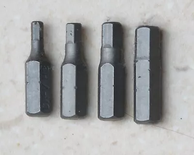 HEX BITS  3mm 4mm  5mm  & 6mm   ALLEN KEY 25MM 1/4 HEX  CHROME VANADIUM • £3.99