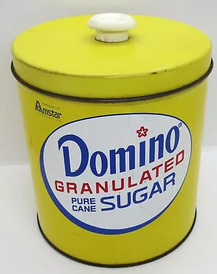 Vintage Yellow Domino Granulated Pure Cane Sugar Tin W/ Lid Amstar Corp • $20