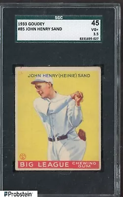 1933 Goudey #85 John Henry Sand Baltimore Orioles SGC 3.5 VG+ • $5.50